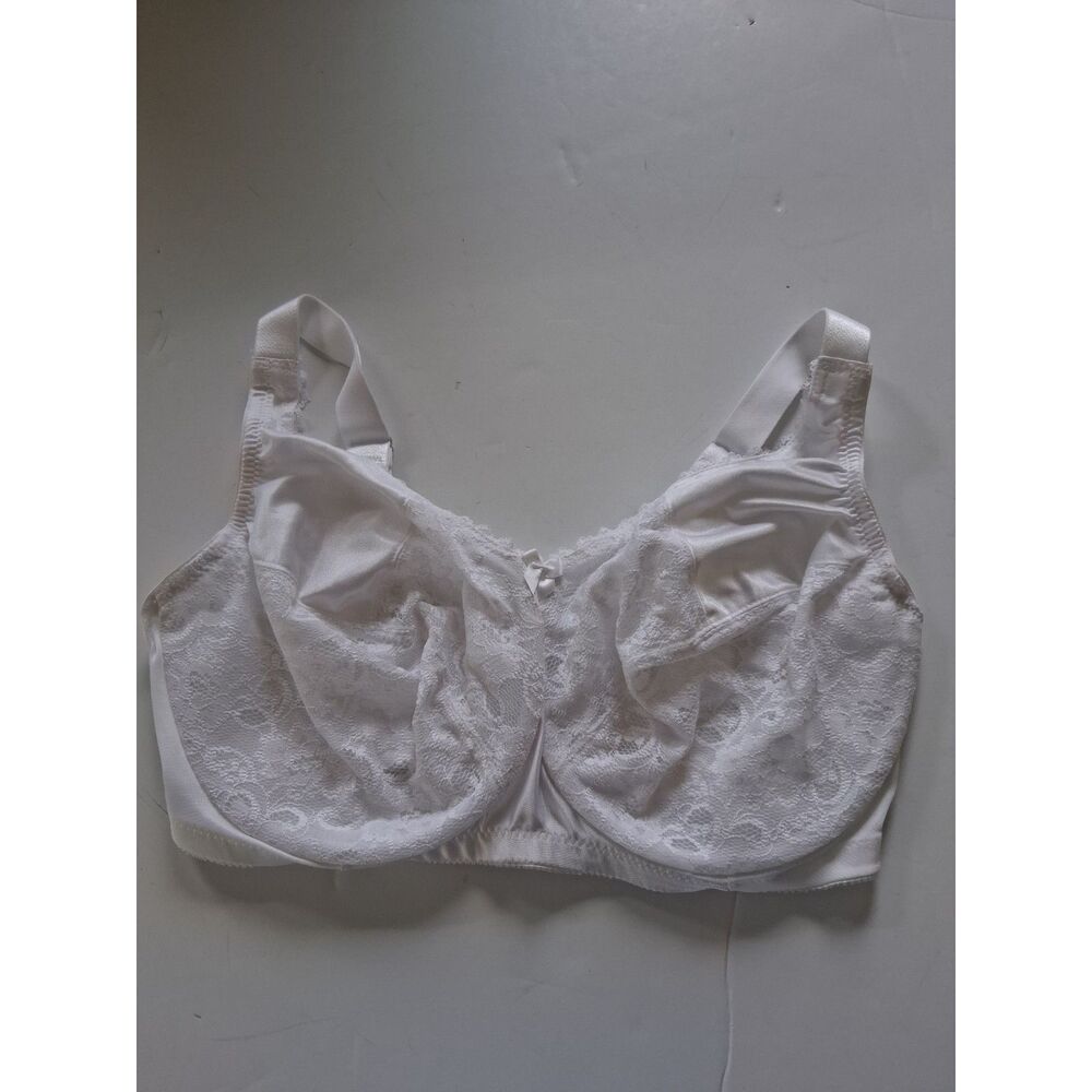 Glamorise White Lace Full Coverage Bra